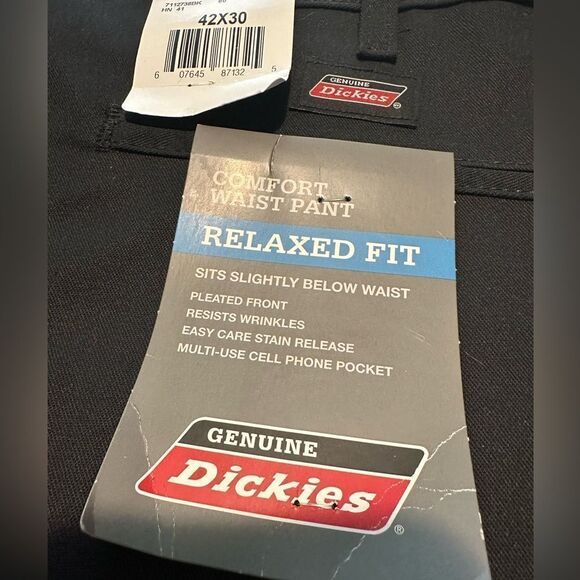 Dickies - Men’s black pleated relaxed fit comfort waist work pants - Picture 6 of 6